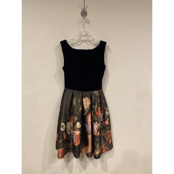 Juliette et Justine Dress Womens 1 Black Velvet Bodice Print Baroque Lolita - Picture 5 of 5